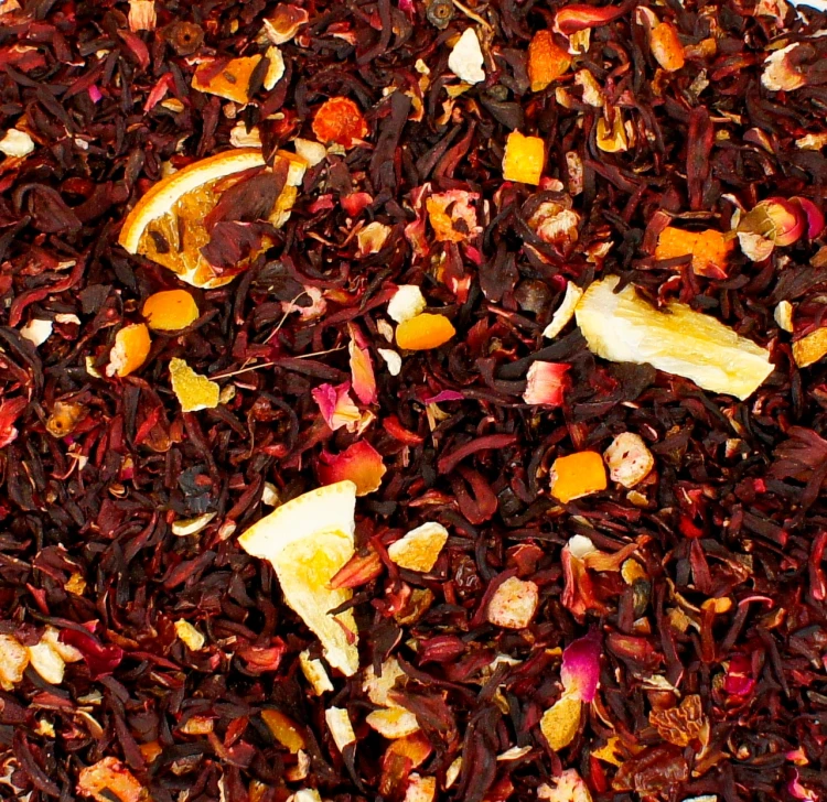 HERBATA OWOCOWA NATURALNA RÓŻA Z POMARAŃCZĄ 50g Aromatyczna HIBISKUS
