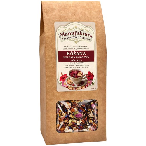 HERBATA OWOCOWA NATURALNA RÓŻANA 100g Aromatyczna WIELOOWOCOWA
