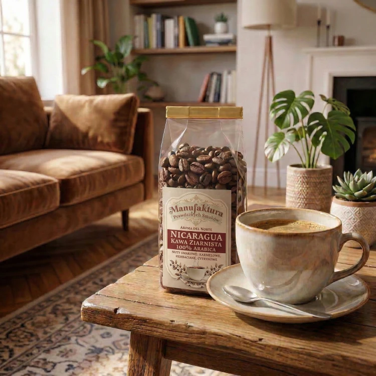KAWA ZIARNISTA NIKARAGUA 50g 100% ARABICA ŚWIEŻO PALONA AROMA DEL NORTE