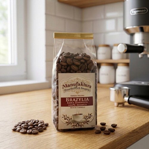 KAWA ZIARNISTA BRAZYLIA 50g 100% ARABICA ŚWIEŻO PALONA MONTE CARMELO