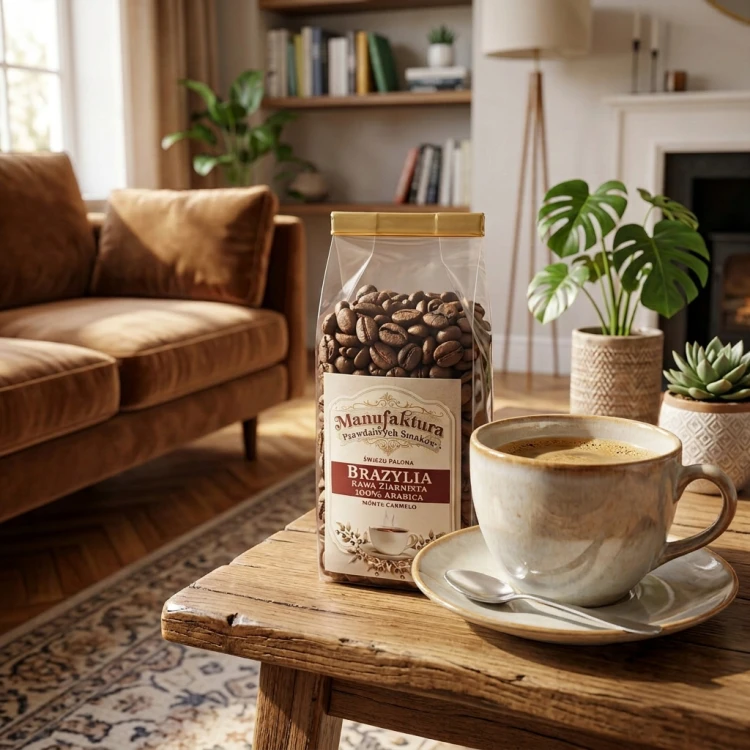 KAWA ZIARNISTA BRAZYLIA 50g 100% ARABICA ŚWIEŻO PALONA MONTE CARMELO