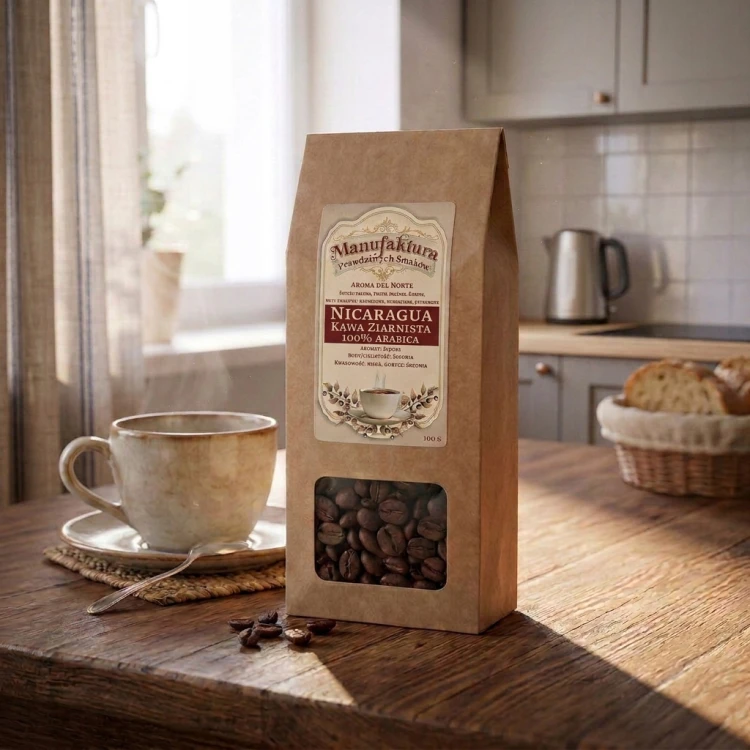 KAWA ZIARNISTA NIKARAGUA 100g 100% ARABICA ŚWIEŻO PALONA AROMA DEL NORTE