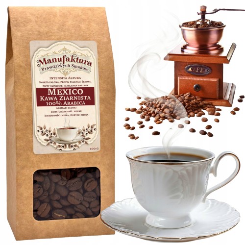 KAWA ZIARNISTA MEXICO 100g 100% ARABICA ŚWIEŻO PALONA INTENSITA ALTURA