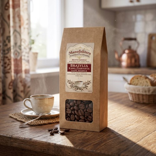 KAWA ZIARNISTA BRAZYLIA 100g 100% ARABICA ŚWIEŻO PALONA MONTE CARMELO