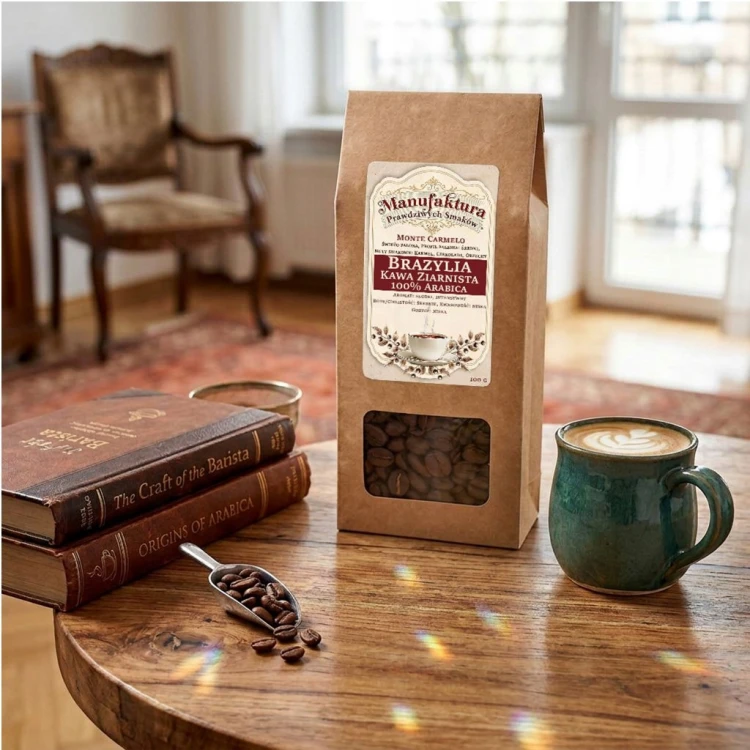 KAWA ZIARNISTA BRAZYLIA 100g 100% ARABICA ŚWIEŻO PALONA MONTE CARMELO