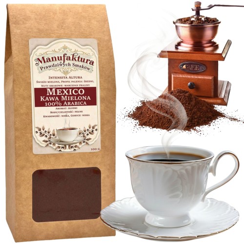KAWA MIELONA MEXICO 100g 100% ARABICA ŚWIEŻO MIELONA INTENSITA ALTURA