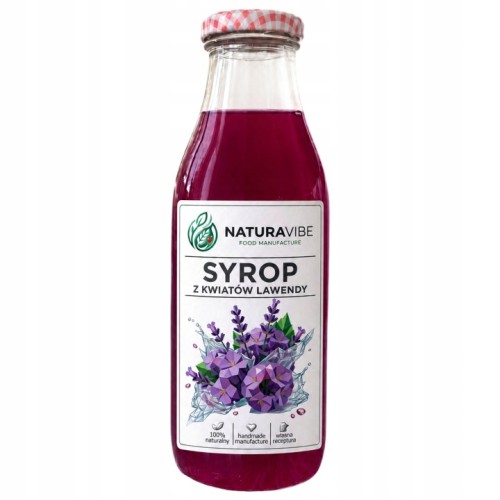 SYROP LAWENDOWY DOMOWY Z KWIATÓW LAWENDY 500 ml 100% NATURA RZEMIEŚLNICZY