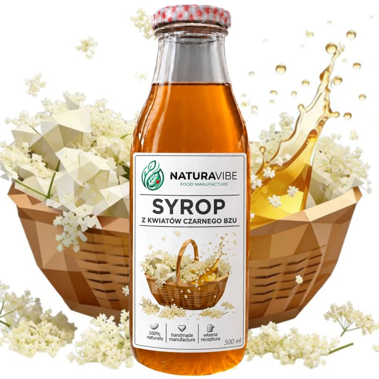 SYROP Z KWIATÓW CZARNEGO BZU DOMOWY 500 ml 100% NATURA RZEMIEŚLNICZY
