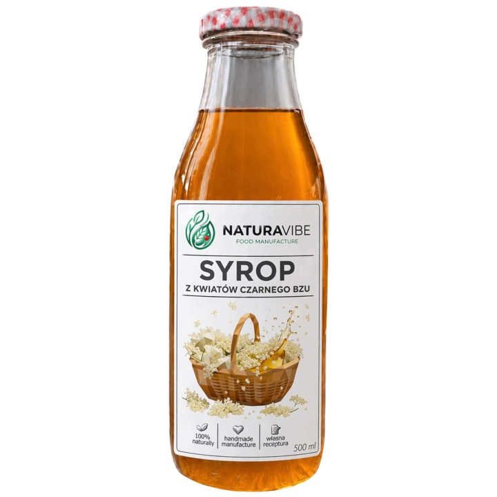 SYROP Z KWIATÓW CZARNEGO BZU DOMOWY 500 ml 100% NATURA RZEMIEŚLNICZY