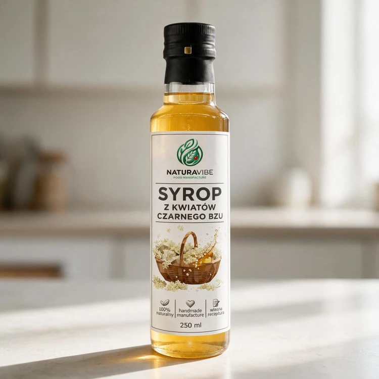 Syrop z KWIATÓW CZARNEGO BZU do herbaty 100% natura zdrowie odporność 250ml