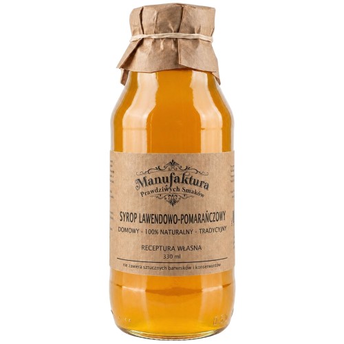 SYROP LAWENDOWO-POMARAŃCZOWY 330ml 100% NATURALNY MANUFAKTURA PRAWDZIWYCH SMAKÓW
