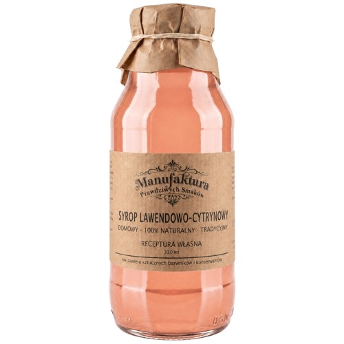 SYROP LAWENDOWO-CYTRYNOWY 330ml 100% NATURALNY MANUFAKTURA PRAWDZIWYCH SMAKÓW