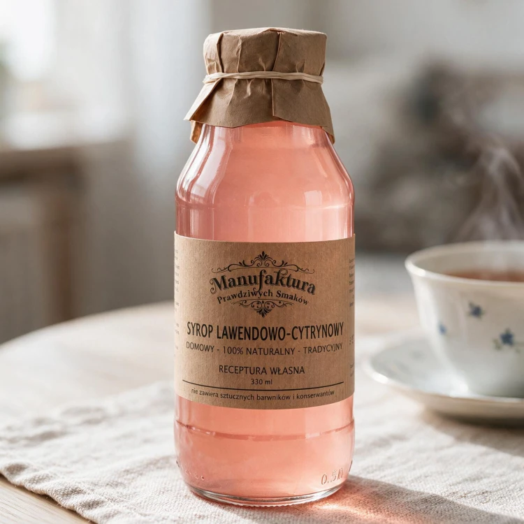 SYROP LAWENDOWO-CYTRYNOWY 330ml 100% NATURALNY MANUFAKTURA PRAWDZIWYCH SMAKÓW