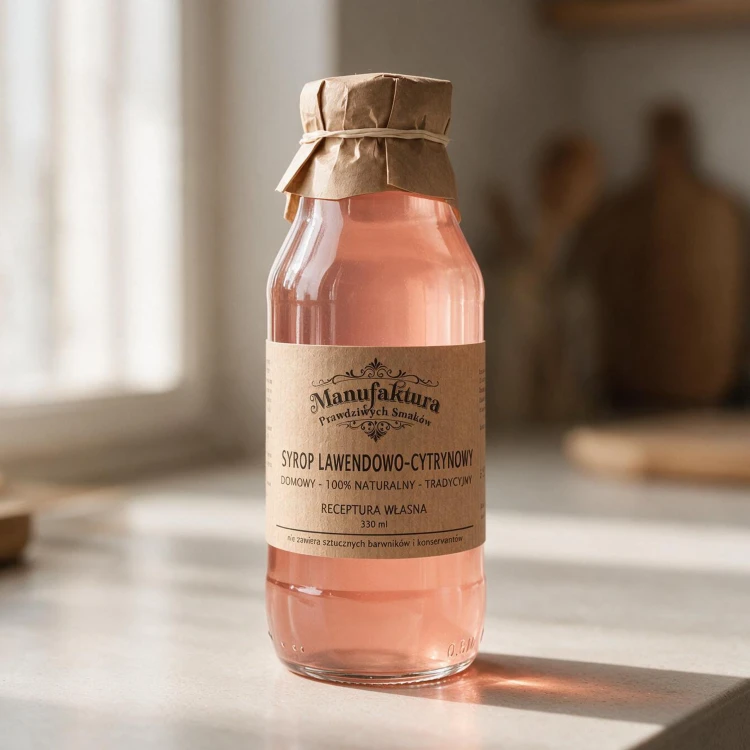SYROP LAWENDOWO-CYTRYNOWY 330ml 100% NATURALNY MANUFAKTURA PRAWDZIWYCH SMAKÓW