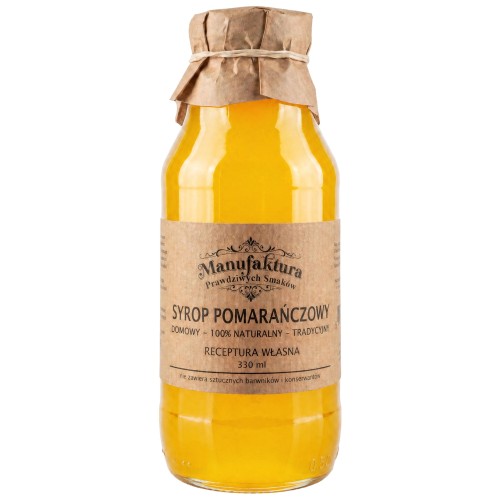 SYROP POMARAŃCZOWY 330ml 100% NATURALNY MANUFAKTURA PRAWDZIWYCH SMAKÓW