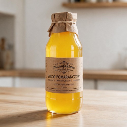 SYROP POMARAŃCZOWY 330ml 100% NATURALNY MANUFAKTURA PRAWDZIWYCH SMAKÓW