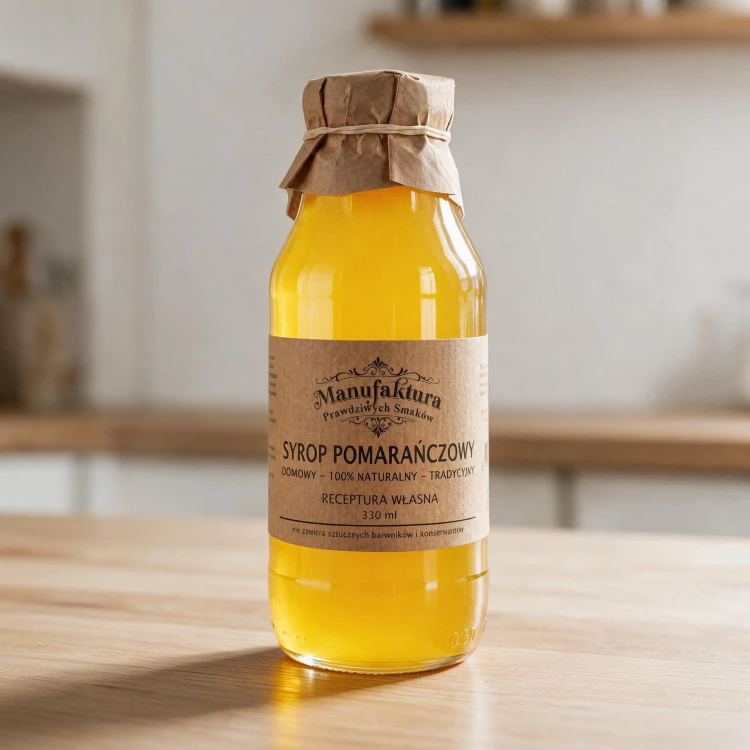 SYROP POMARAŃCZOWY 330ml 100% NATURALNY MANUFAKTURA PRAWDZIWYCH SMAKÓW