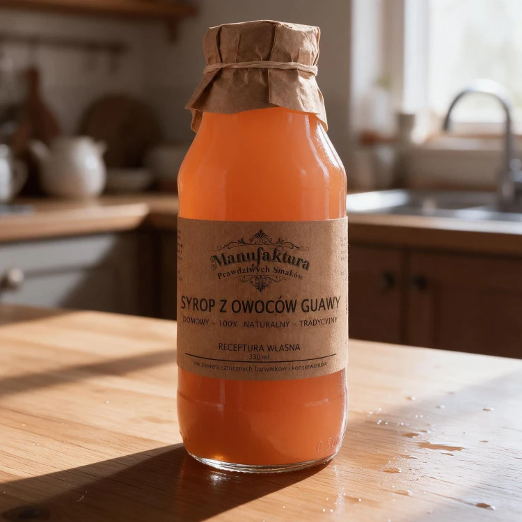 SYROP Z OWOCÓW GUAWY GUJAWY 330ml 100% NATURALNY MANUFAKTURA PRAWDZIWYCH SMAKÓW