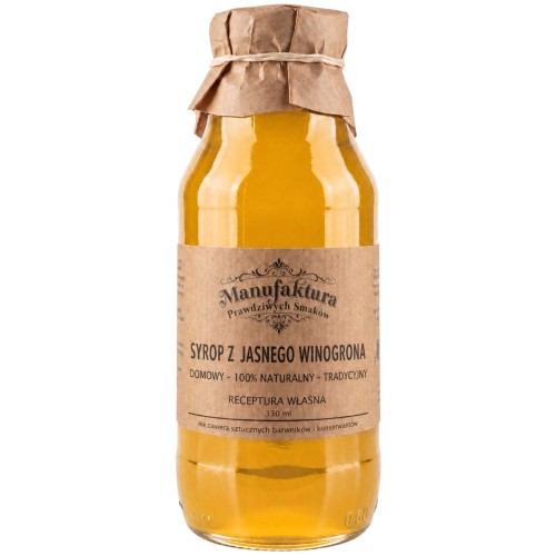 SYROP Z JASNEGO WINOGRONA 330ml 100% NATURALNY MANUFAKTURA PRAWDZIWYCH SMAKÓW