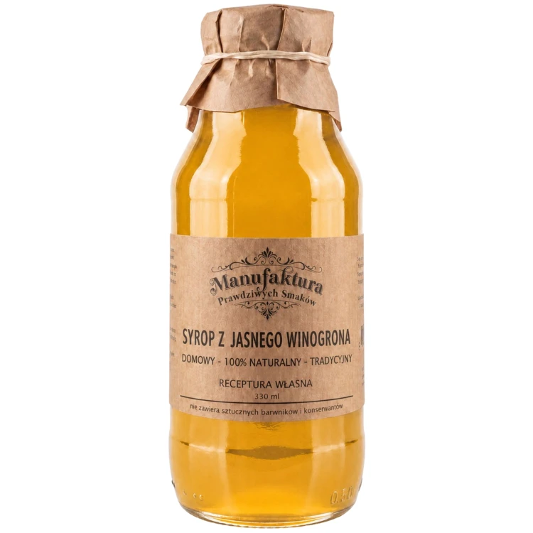 SYROP Z JASNEGO WINOGRONA 330ml 100% NATURALNY MANUFAKTURA PRAWDZIWYCH SMAKÓW