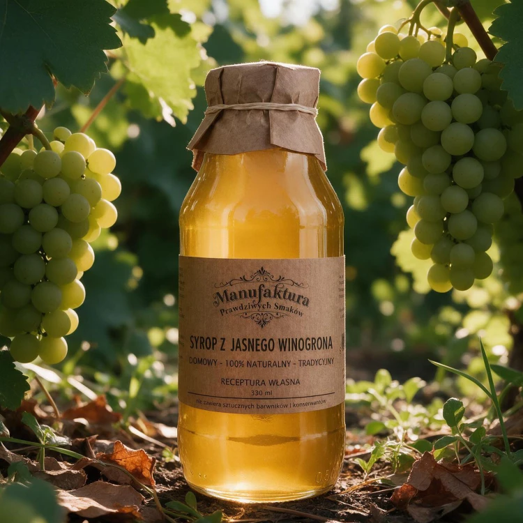 SYROP Z JASNEGO WINOGRONA 330ml 100% NATURALNY MANUFAKTURA PRAWDZIWYCH SMAKÓW