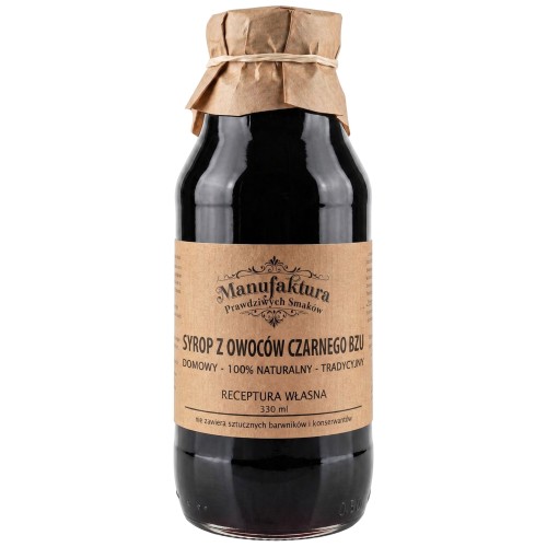 SYROP Z OWOCÓW CZARNEGO BZU 330ml 100% NATURALNY MANUFAKTURA PRAWDZIWYCH SMAKÓW