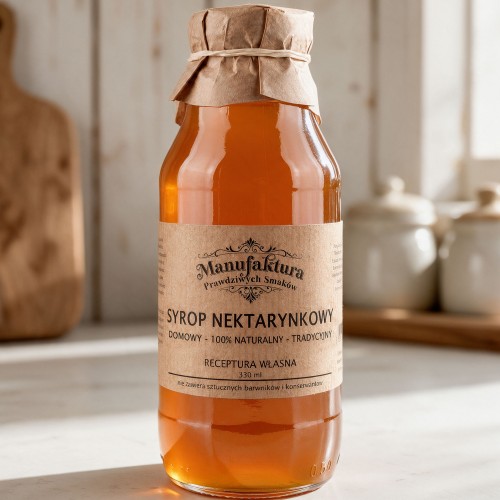 SYROP NEKTARYNKOWY 330ml 100% NATURALNY MANUFAKTURA PRAWDZIWYCH SMAKÓW