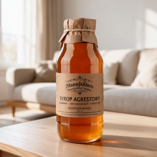 SYROP AGRESTOWY 330ml 100% NATURALNY MANUFAKTURA PRAWDZIWYCH SMAKÓW